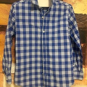 Boys Blue Button down Ling Sleeve Shirt Size L (10-12)